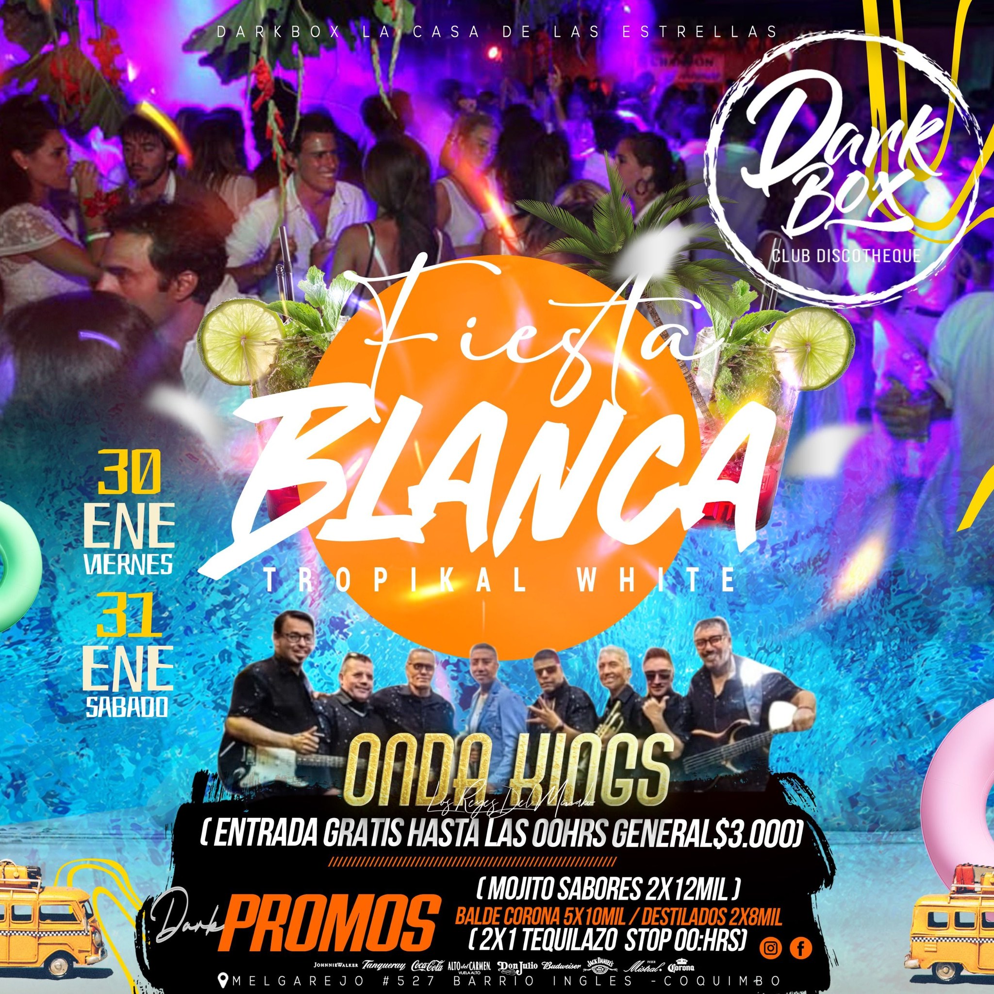 VIERNES Y SÁBADO - FIESTA BLANCA CON ONDA KING'S